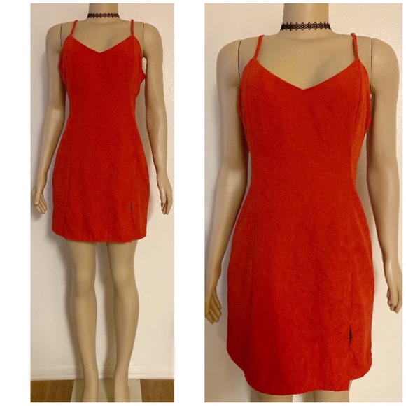 Forever 21 Dresses & Skirts - NWT Forever 21 Red Faux Suede Slip Dress Size L